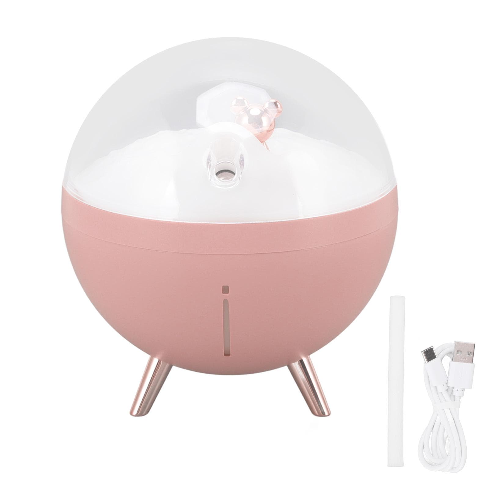 260ml Air Humidifier Space Bear Designed ABS with Night Light USB Charging Mini Mist Diffusor for pink