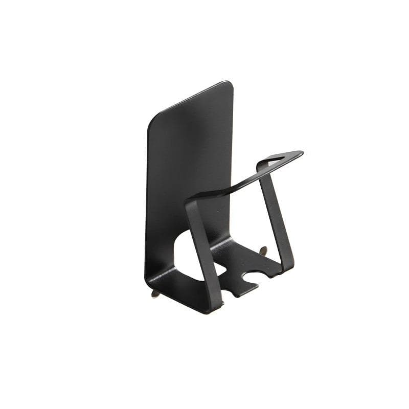 Self-adhesive Wall Mount Stainless Steel Toothbrush Holder Punch-free Toothpaste Organizer Mouthwash Cup Stand Bathroom Tools black