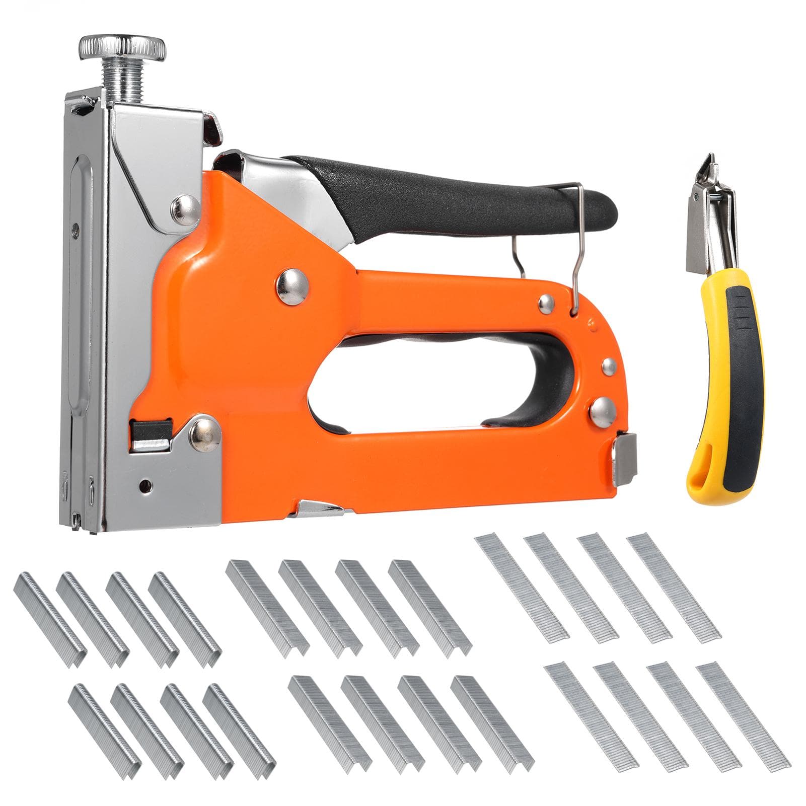 Hand Protection Manual Nailing Machine 3 In 1 Staple Machine Set for DIY Home Soft Wood Furniture orange