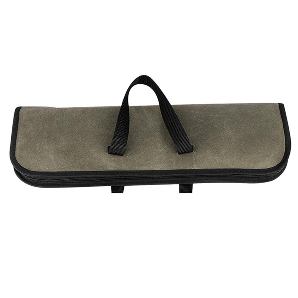 Knife Case(4 Slots), Canvas Chef s Knife Roll Bag with Durable Handles, Portable Waterproof Knife army green