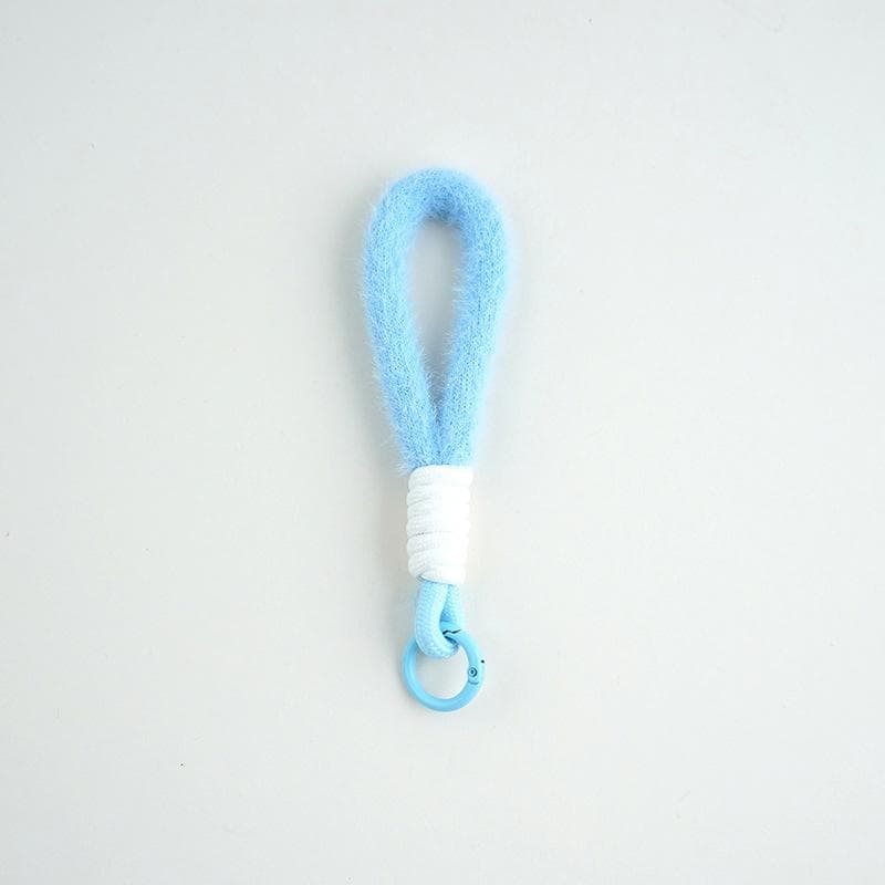 1PC Furry Handheld Lanyard Net Red Plush Lanyard School Bag Car Keychain Ins Style Anti-Lost Short Phone Case Portable Multicolour