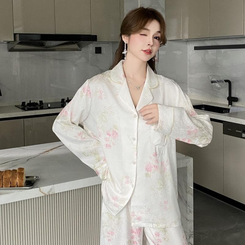 Summer Thin Ice Silk Pajamas for Women High-end Green Short-sleeved Trousers Three-piece Home Wear Set XL