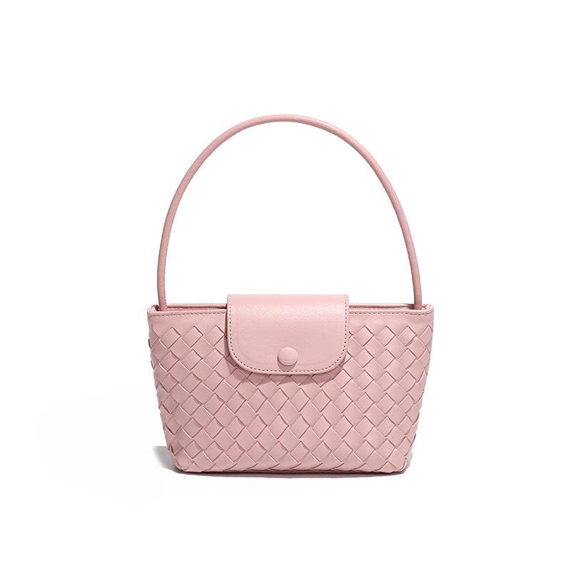 Cute and Fashionable Woven Hand-held Underarm Bag with A Flip Cover and A Single-shoulder Crossbody Bag