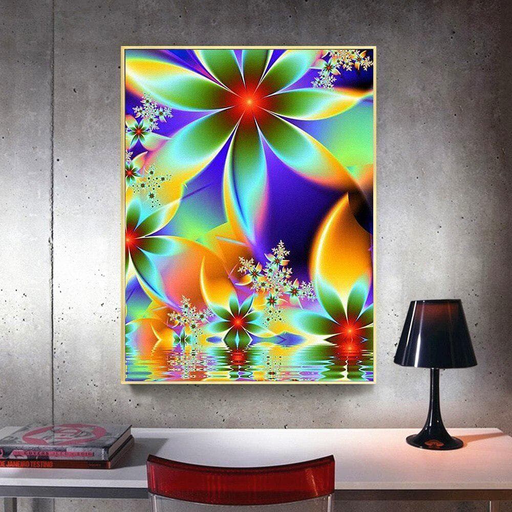 5d Diamond Painting Full Drill Round Mandala Diamond Embroidery Nature Flowers Rhinestones Pictures 20X30