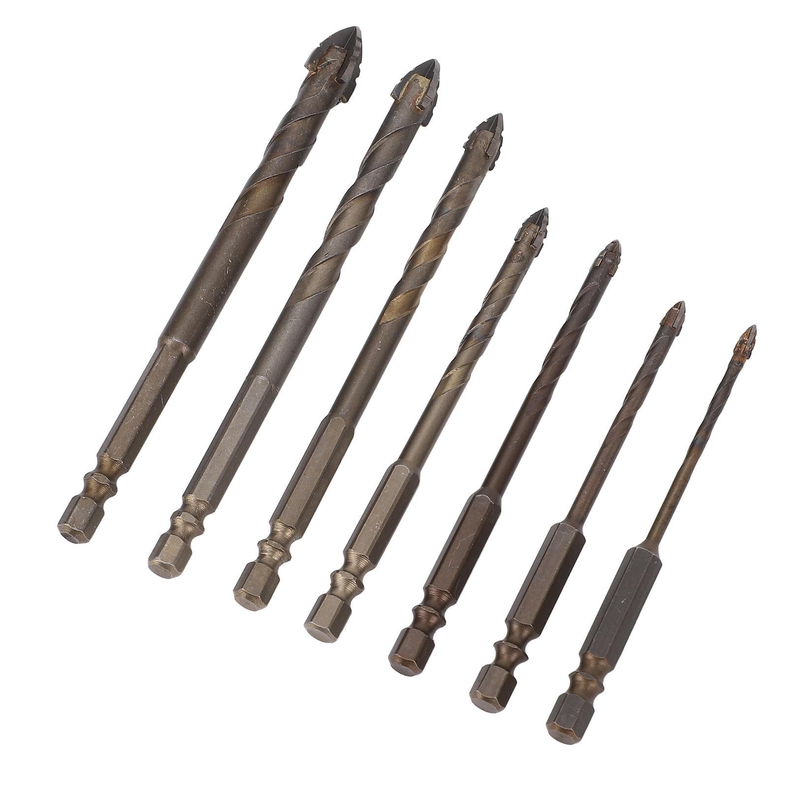 7 Pcs Masonry Drill Bit Set Hex Shank Concrete Drill Bits for Cement Glass Wood Tile Brick 312mm