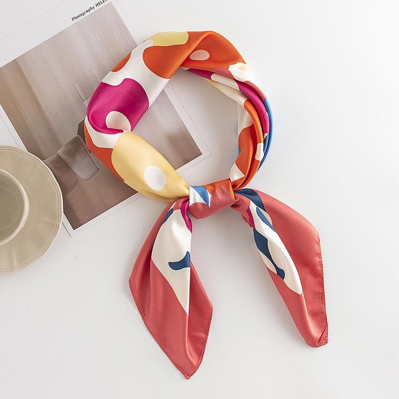 90 * 90CM Silk Scarf Paired with Shirt Print Scarf and Small Square Scarf for Women In Spring 90*90CM