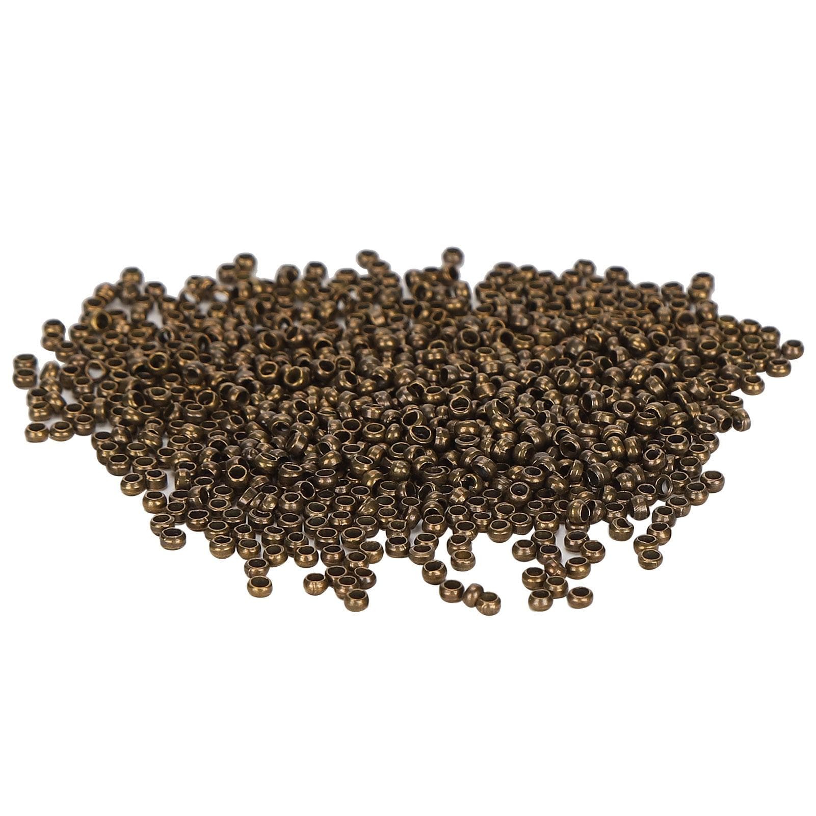 500Pcs Crimp Beads Round Spacer Loose Stopper Terminators Tips for Necklace Bracelet Bronze antique bronze