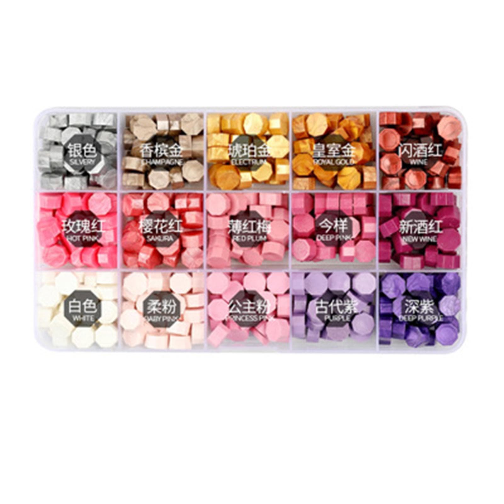 600 Pieces Sealing Wax Beads Kit Colorful Wax Seal Beads with Storage Box 1pc Wooden Handle Wax OS5731-6