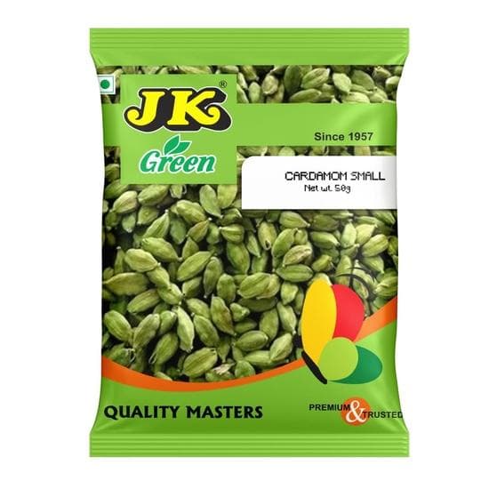 JK Premium Green Cardamom (Elaichi) 7-8mm (50 grams)- No Artificial Colours or Preservatives | Natural Elaichi | Distinctive Flavour & Aroma