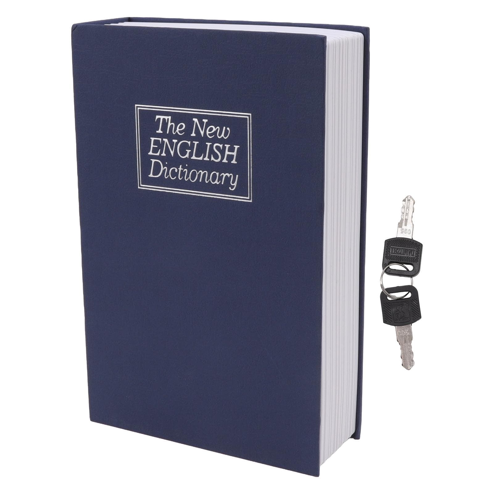 Book Safe Simulation Book Safe Box Portable Money Storing Box with Lock Key for Birthday Gift Blue blue