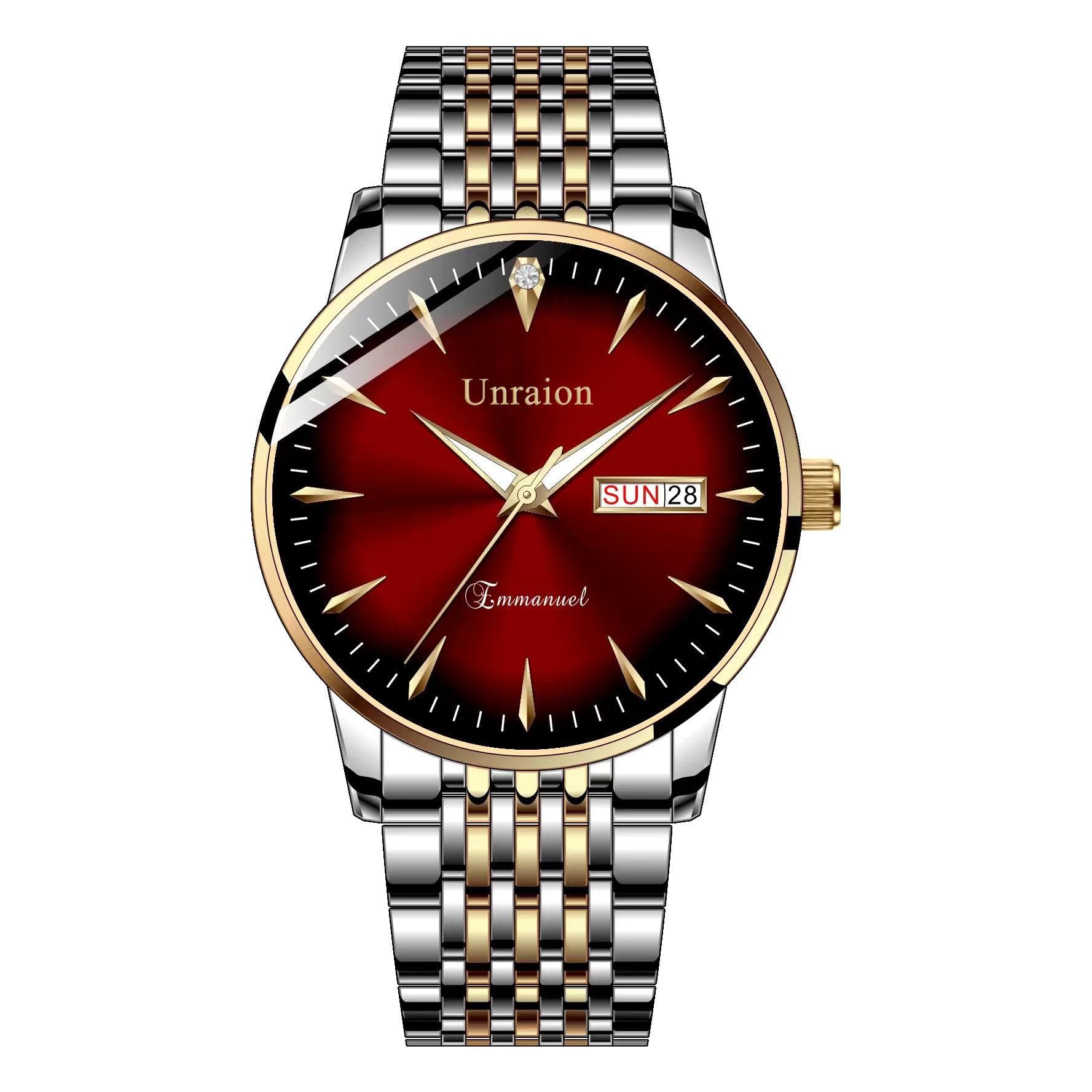 Swiss Automatic Waterproof Luminous Double Calendar Men's Watch - Simple Korean Style