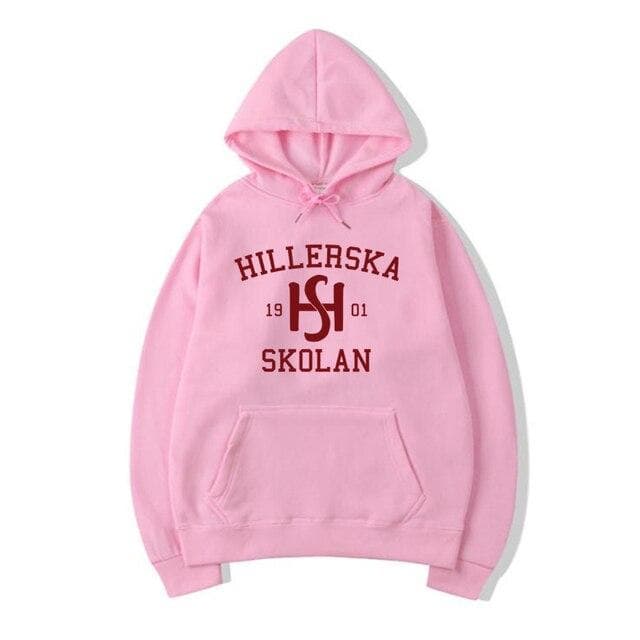 Young Royals Hillerska Skolan Hoodie Hillerska Skolan Unisex Hooded Sweatshirt Graphic Hoodies Long Sleeve Pullover Tv Show Tops M pink