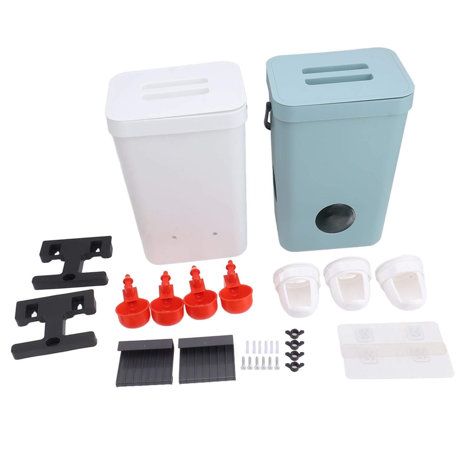 Chicken Feeder Water Dispenser Automatic Poultry Breeding Watering Feeding Container Set