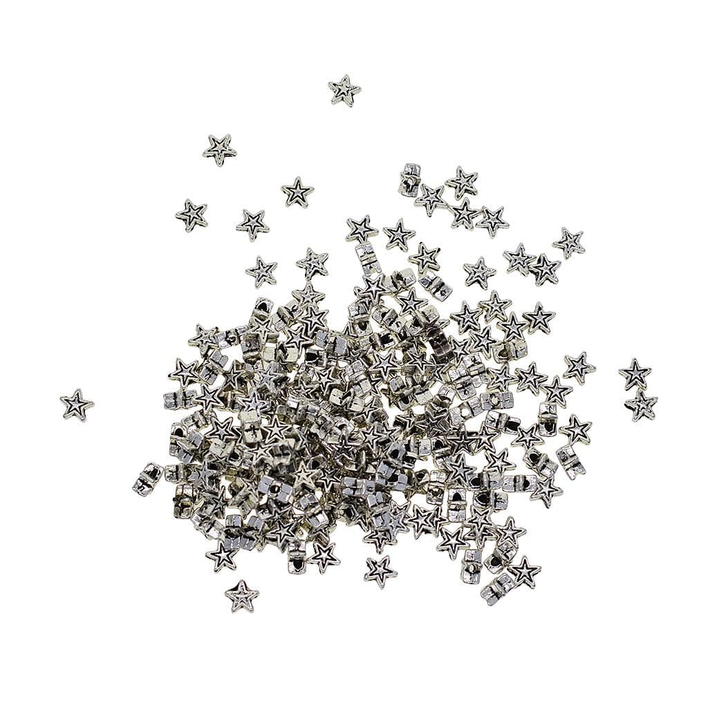 100pcs Zinc Alloy Spacer Beads Star Antique Silver DIY Jewelry 6mm 1mm Hole 6mm