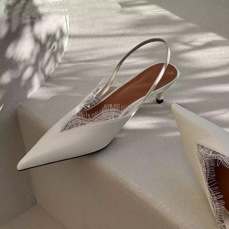 Pointed Toe Women Heeled Sandals Elegant Fashion Shoes Summer Sexy Pumps Woman New Designer Dress Luxury Femme 35 beige
