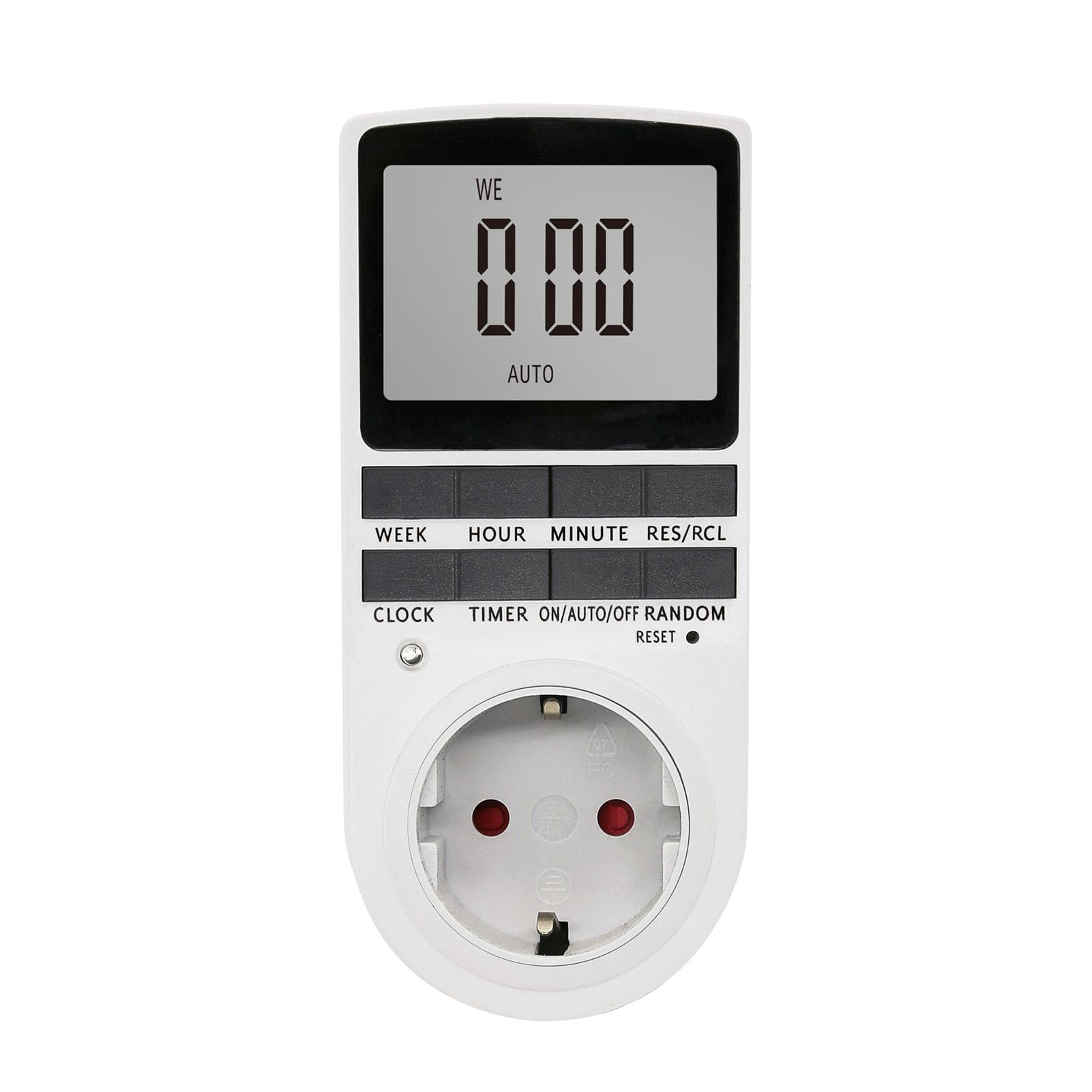 Digital Timer Switch Socket Digital Electronic Timer Switch LCD Display Plug-in Programmable Time EU Plug white