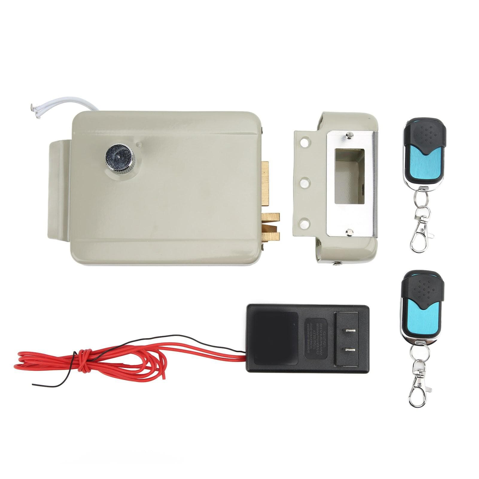 Left Open Electronic Door Lock Intelligent Keyless Deadbolt with 2 Remote Control Home Security