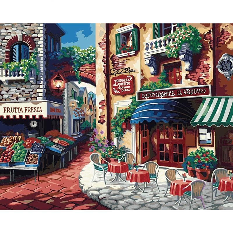 5D DIY Diamond Painting Coffee Shop Embroidery Mosaic Cross Stitch Rhinestone Decoration 20X30CM