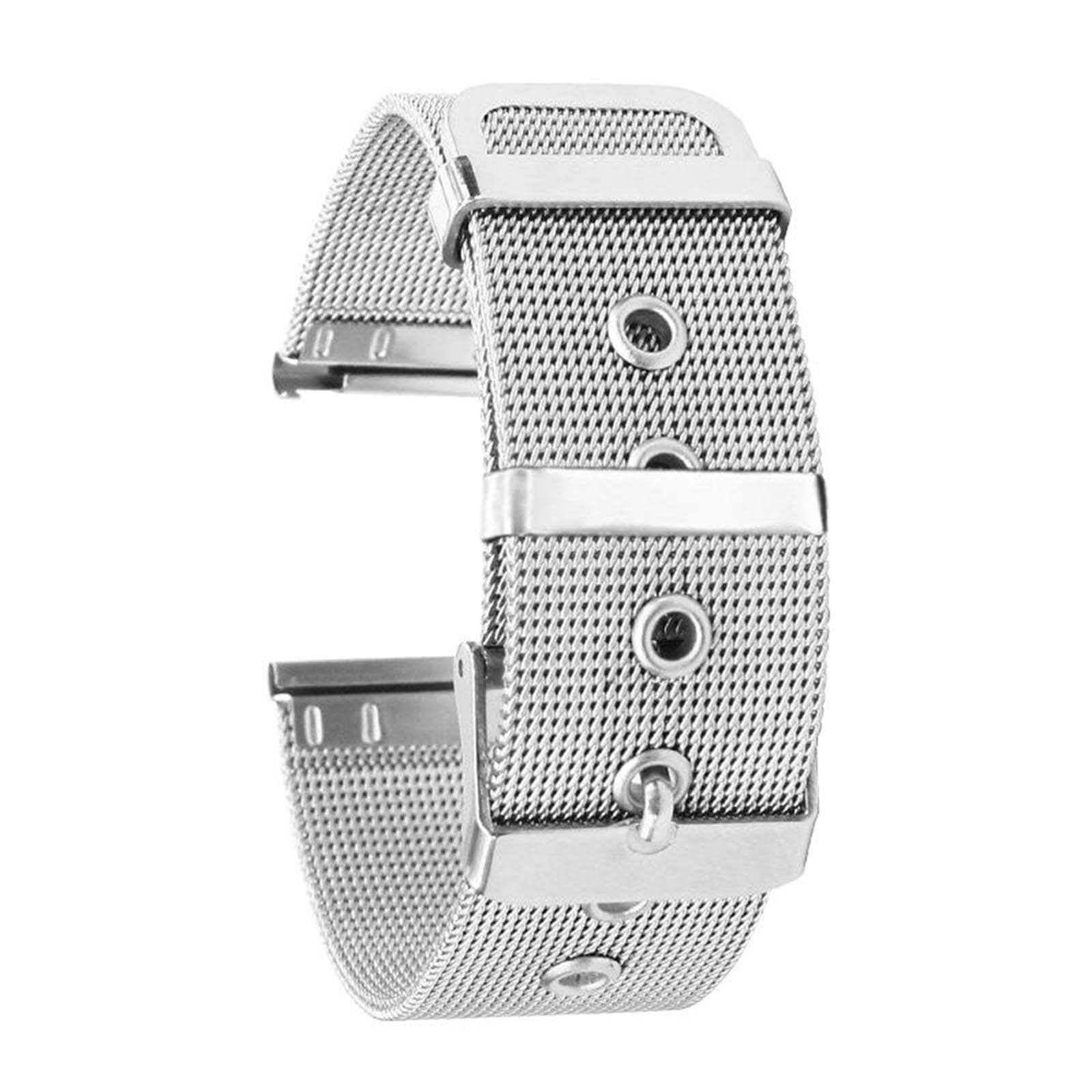 22mm Stainless Steel Watch Bands Quick Release Mesh Strap Replacement Metal Wristband with Belt silver