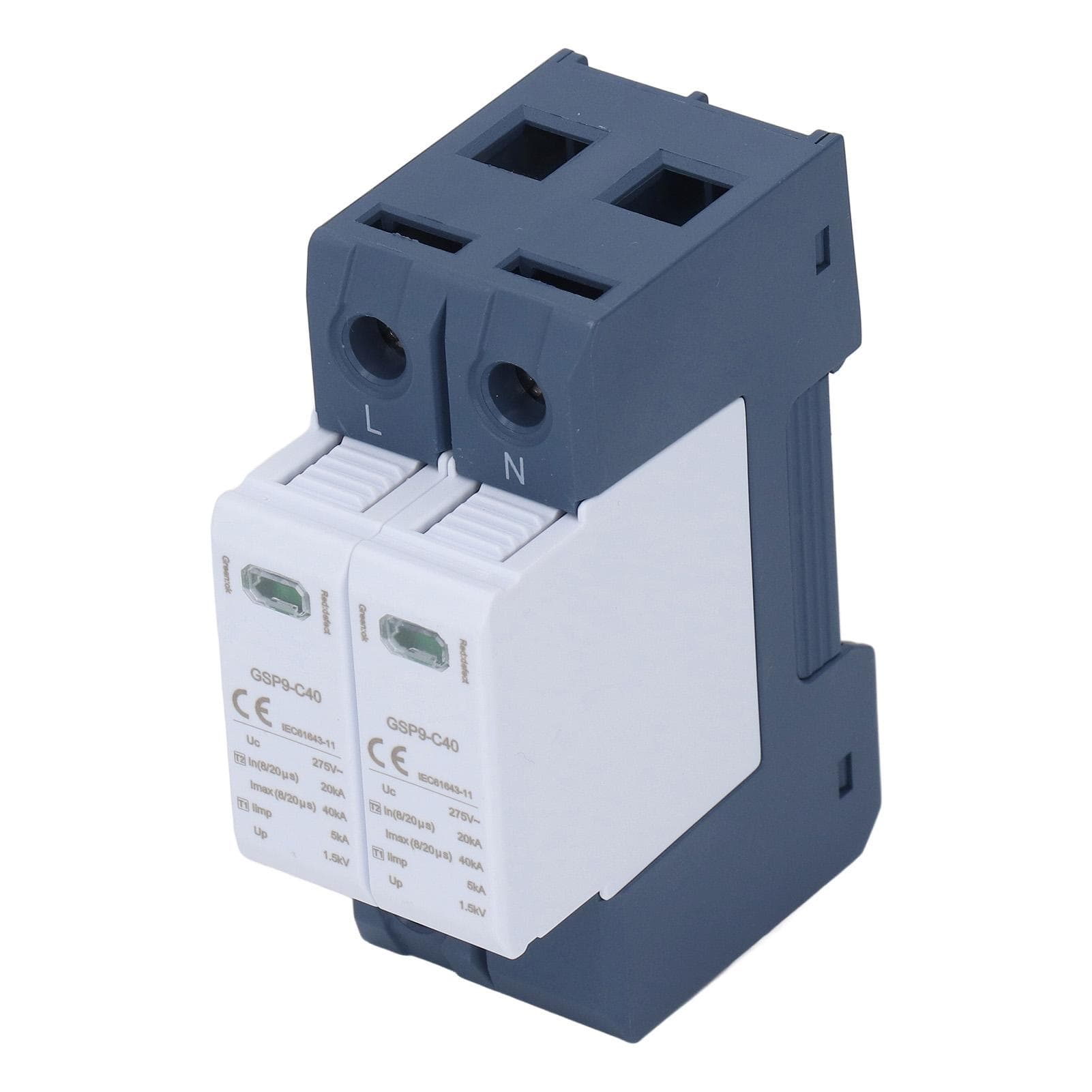 Surge Protective Device 40KA 2P 275V AC PC Voltage Protection Arrester Protector