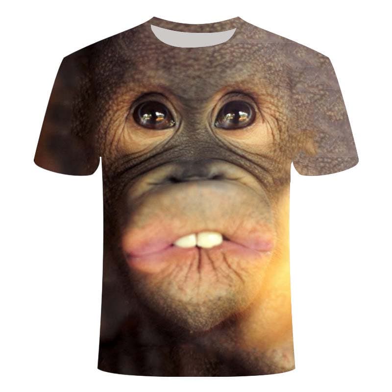 3D Fashion Funny Monkey Graphic t shirts Summer Casual Animal Pattern Men's t-shirt New Hip Hop Print Short Sleeve t-shirts Tops XXXXXL