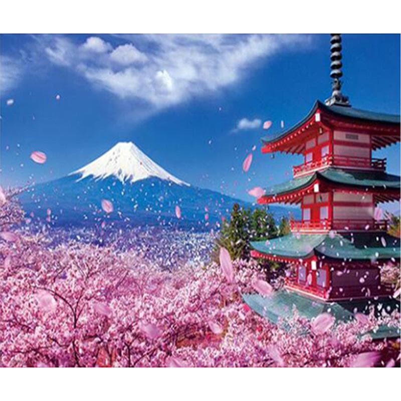 Diamond Mosaic 5D DIY Diamond Painting Cross stitch Scenery of Mount Fuji in Japan Decor Painting 20X30CM