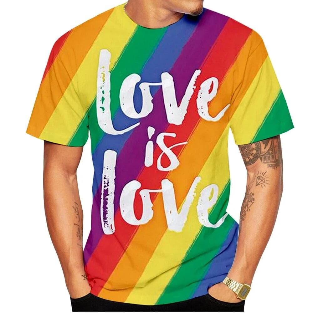 Fashion LGBT Rainbow Flag T Shirts 3D Print Men Woman Streetwear Short Sleeves T-Shirt Oversized Harajuku Kids Top Tees Clothing XL