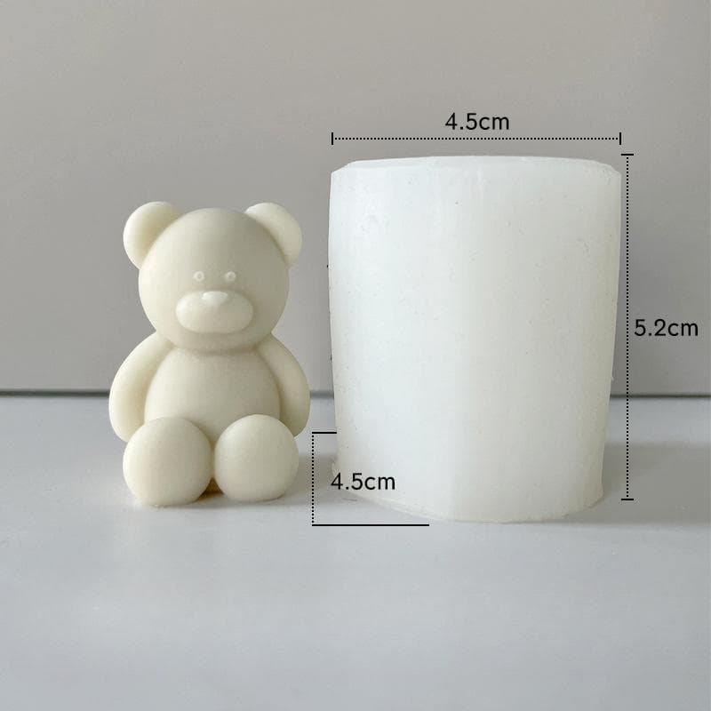 Bear Candle Silicone Mould Sitting Bear Plaster Mold DIY Aromatherapy Gypsum Ornaments By Hand Mold Plaster Mold 1pc white
