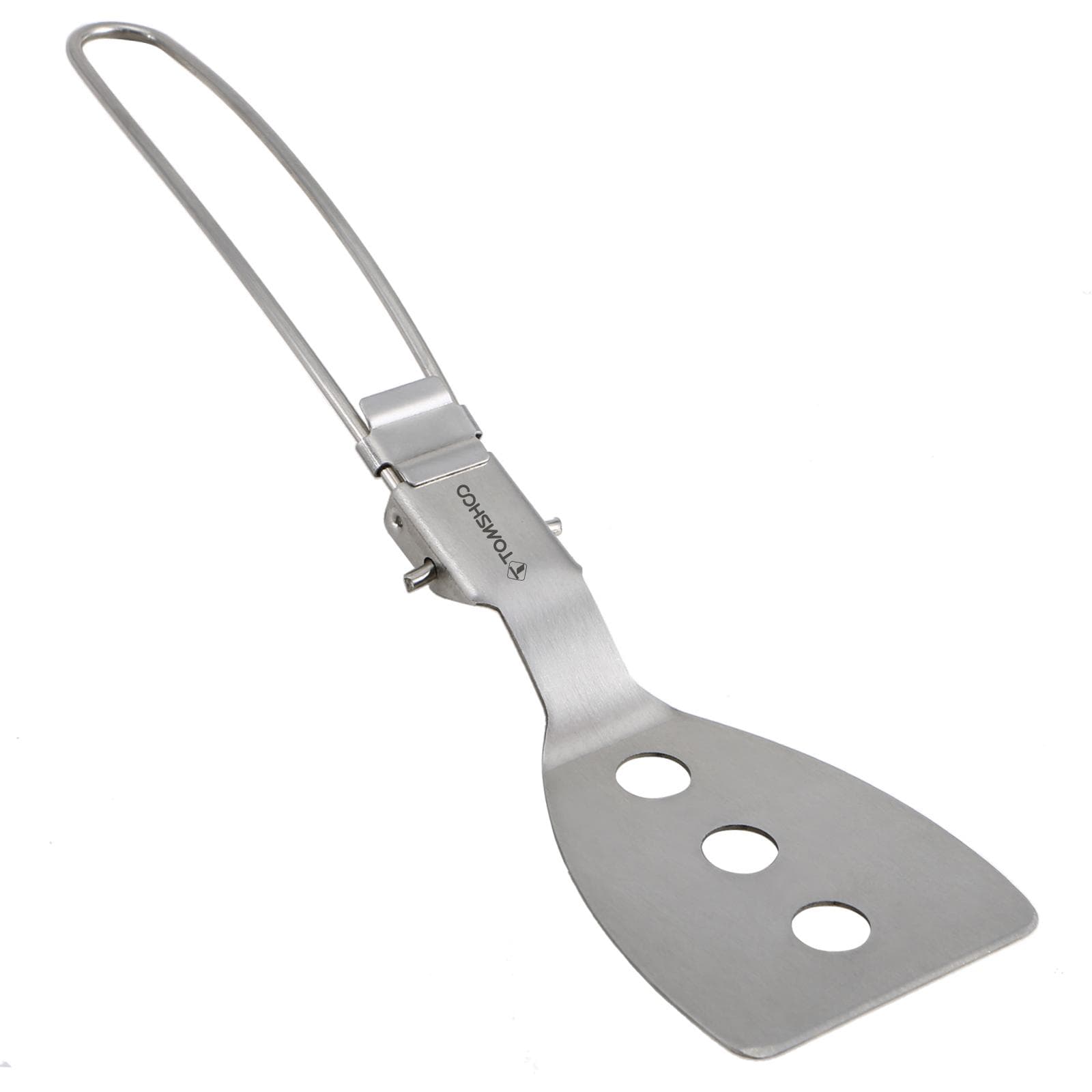 TOMSHOO Stainless Steel Folding Spatula Turner for Outdoor Cooking Camping Hiking BBQ Picnics silver