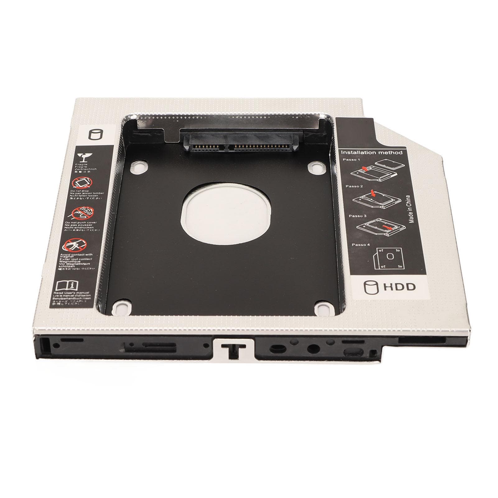HDD Caddy Bay 2.5in General 12.7mm Adding 2nd Hard Drive Optical Tray for Laptop CD DVD ROM (Not