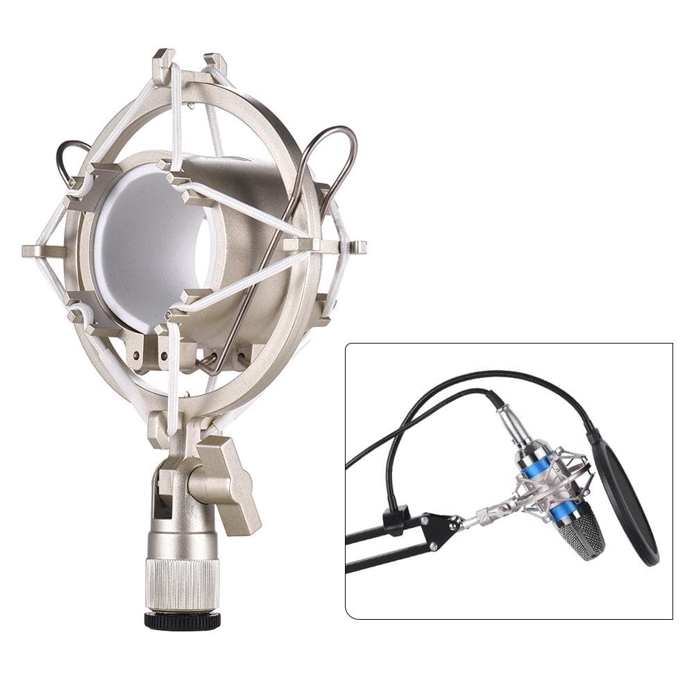 Univerdal Condenser Microphone Mic Shock Mount Holder Bracket Plastic Anti-vibration for On-line gold