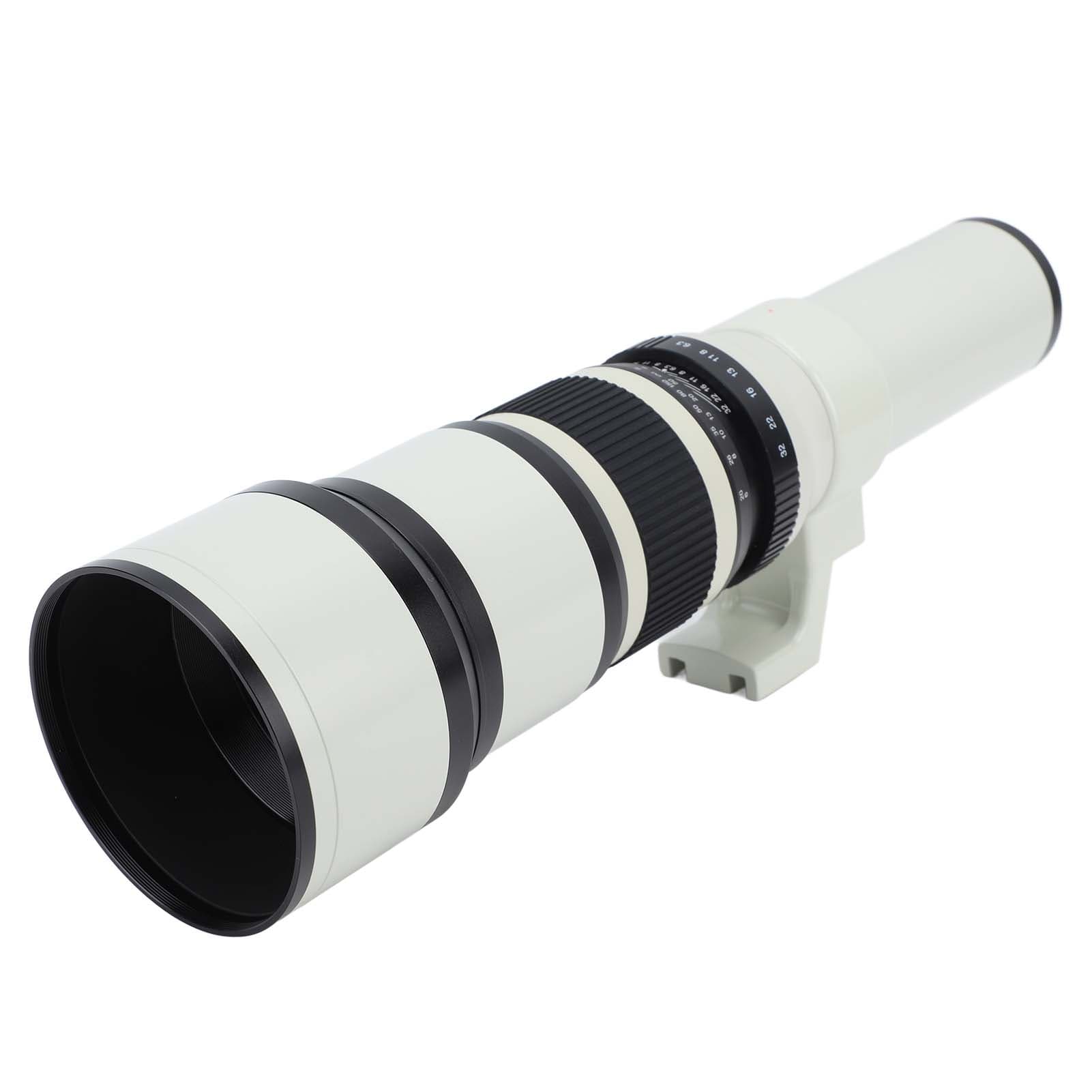 500mm F6.3 Telephoto Lens 4 Elements in 4 Groups Clear View Alloy Shell Camera Lens with T2RF white