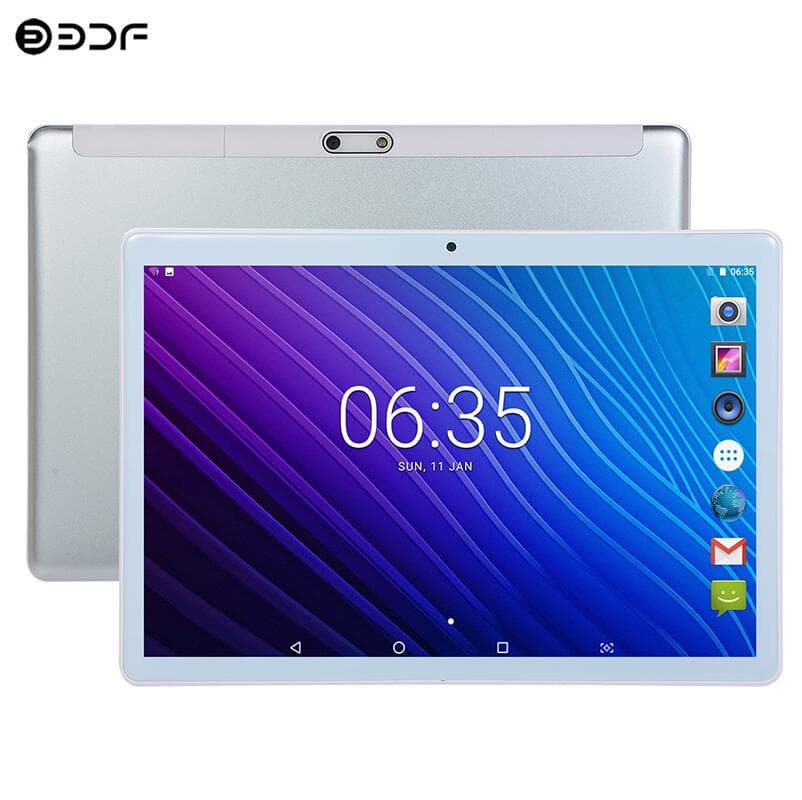 2024 BDF S10 Android11 4GB RAM 64GB ROM Tablet PC Computer EU Plug silver