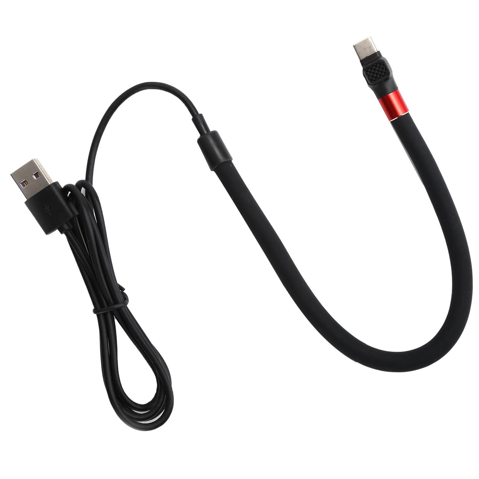 Mobile Phone Stand Up Fast Charging Cable Flexible Phone Desktop Holder TypeC Data Cord(Black ) black