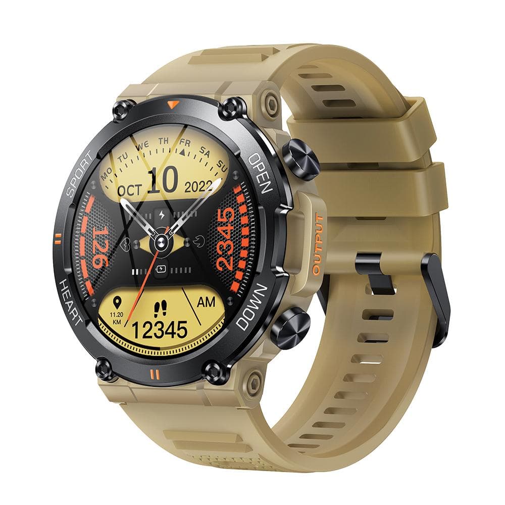 MEVADEN New 1.39 inch Men's Bluetooth Call Smart Watch Sports Fitness Tracker Heart Monitor Smartwatch For Android IOS 400mAh MD56 khaki