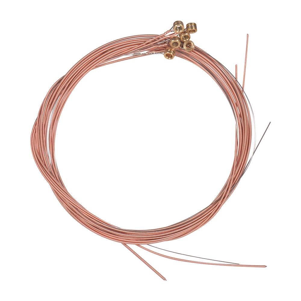 Acoustic Folk Guitar Strings Set Steel Core Copper Alloy Winding, 6pcs/ Set bronze/red