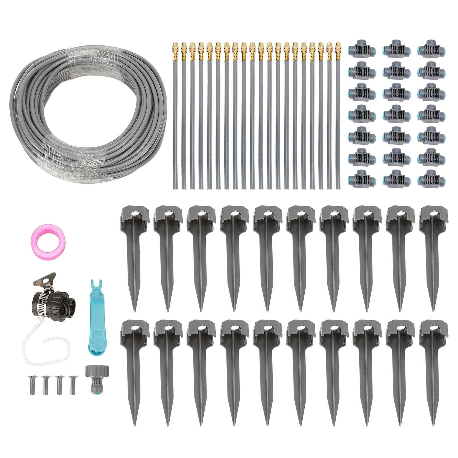 Garden Watering Misting System 82FT 4/7 PVC Hose Drip Irrigation Sprinkler Kit with Quick