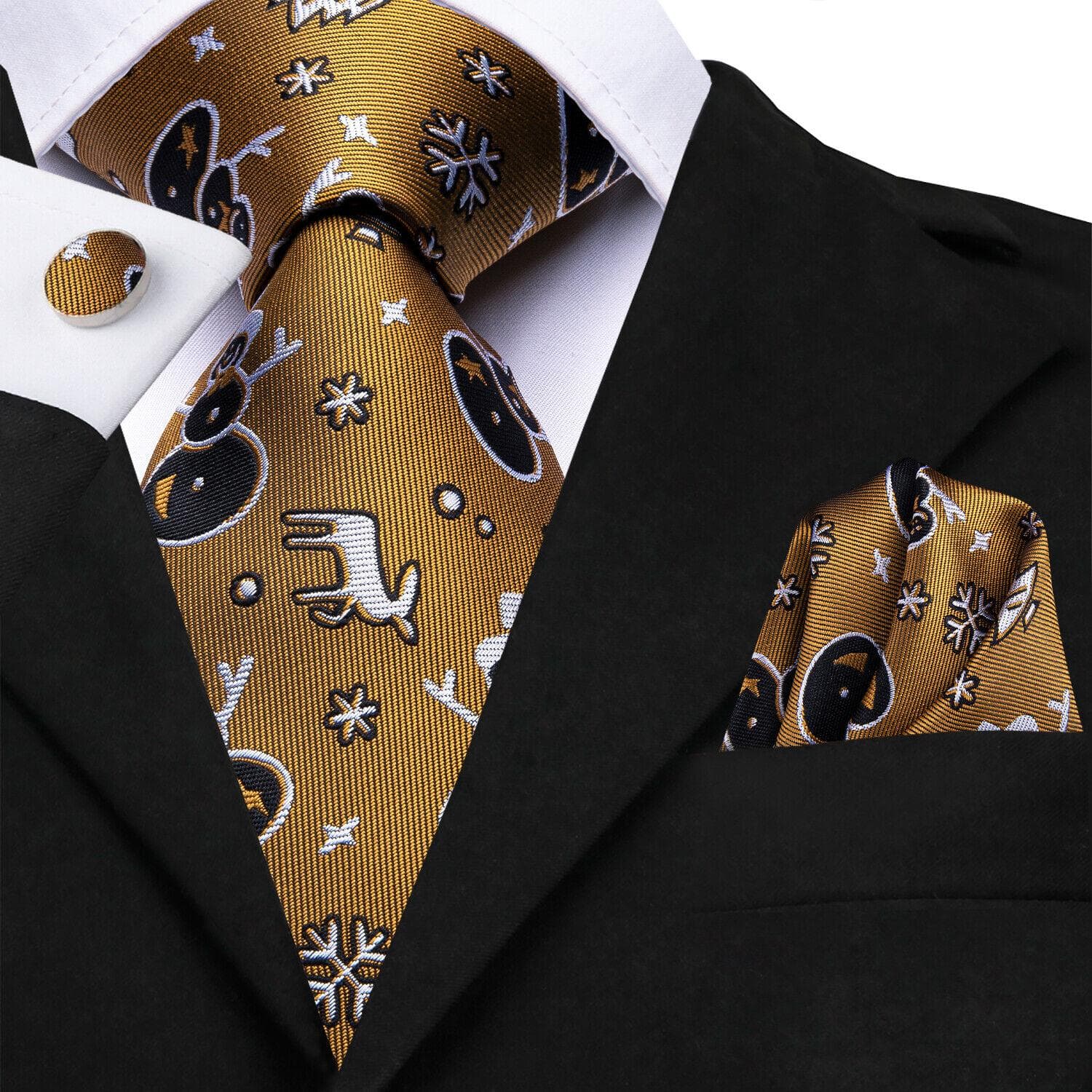 Hi-Tie Ties for Men Silk Tie Sets Pocket Square Cufflinks Wedding Formal Business Party Mens Tie Sets N-3820