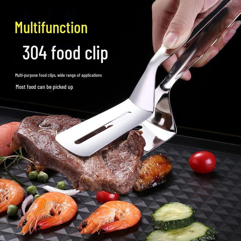 304 Stainless Steel BBQ and Grilling Food Tongs for Steak, Pancakes, and Fish