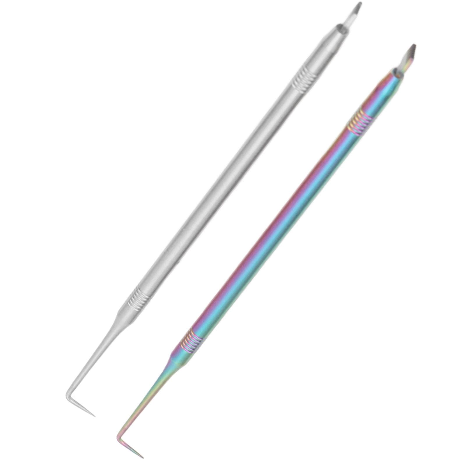 2pcs B6 Lash Perm Lift Tools Curved Tip Short Comb Stainless Steel Lash Separation Rod Colorful