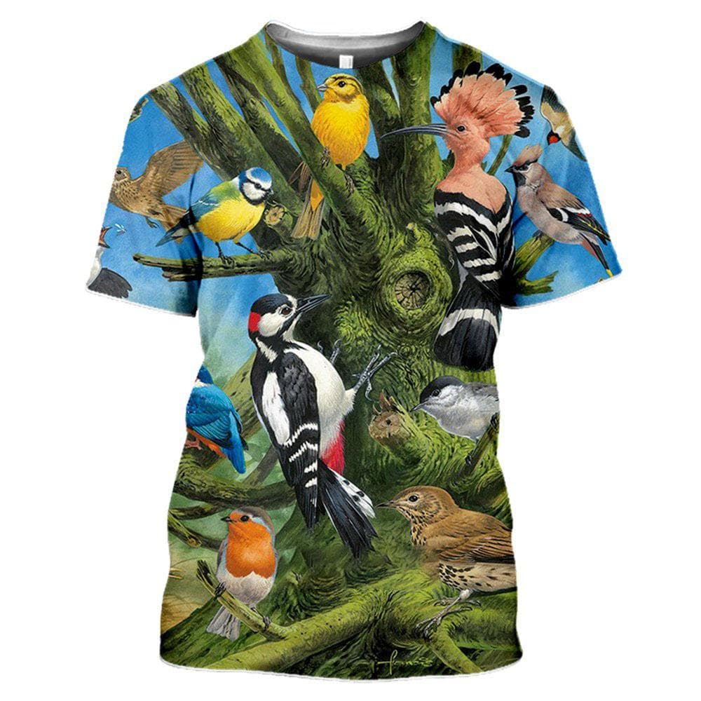 Parrot T Shirt Men Flower Tshirt Hip Hop Tee Animal Brid 3d Print T-shirt Women Clothing Casual Tops Mens Sweatshirt Shirts 6XL