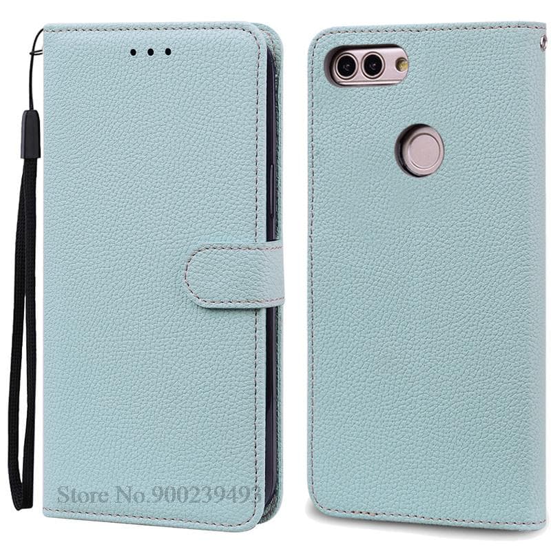 For Huawei P Smart 2018 Case FIG-LX1 Leather Wallet Flip Case For Huawei P Smart Case FIG-LX1 5.65 inch Case Coque Fundas Shell P Smart 2018 FIG-LX1 light blue