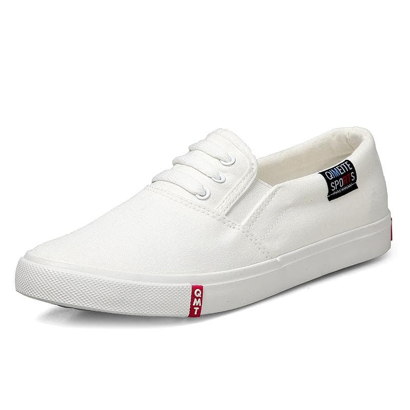 New Women's Shoes Korean Style Canvas Shoes Women's Classic Three Times Vulcanized Flat Bottom Small White Shoes Schoolgirl Shoes 37 white