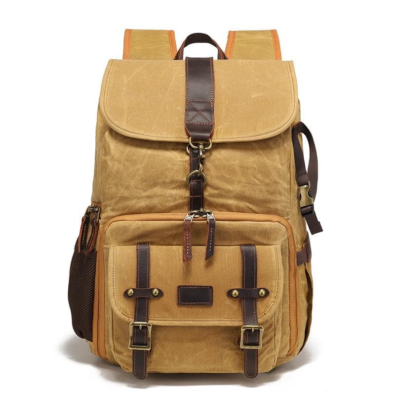 Backpack Men's and Women's Outdoor Sports Hiking Bag Travel Backpack Student Bag Bag Canvas khaki