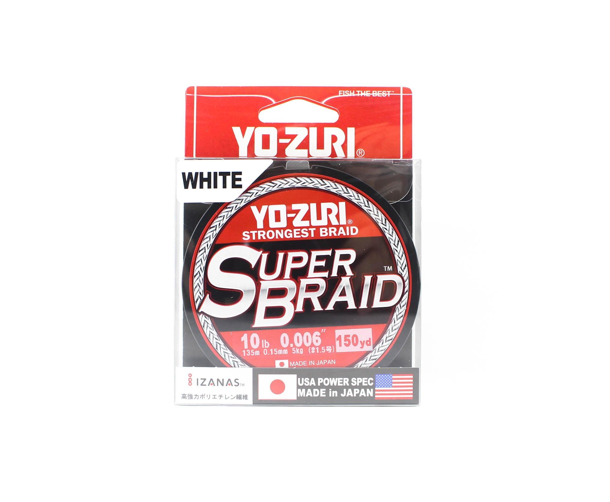 Yo Zuri Duel P.E Line Super Braid 150YDS 10Lbs 0.15mm White R1256-W 1800 white