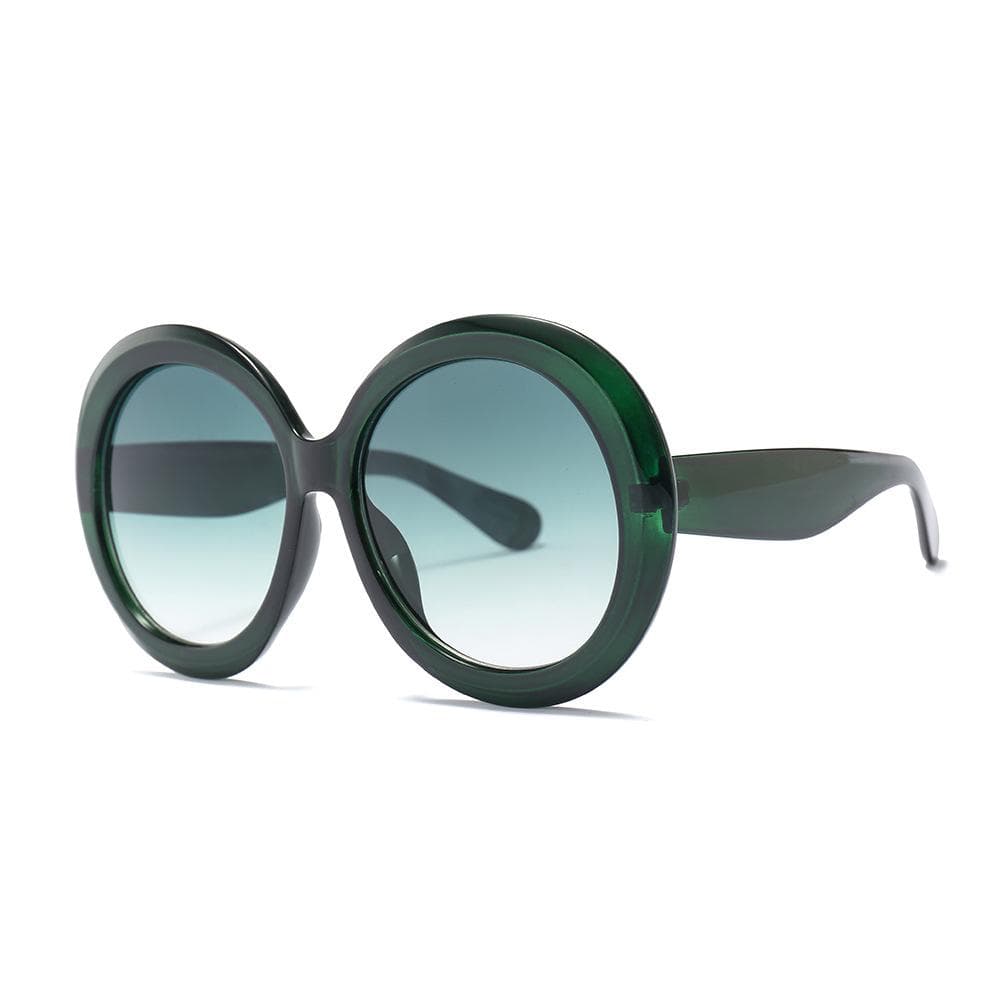 Unisex Big Round Sunglasses Luxury Retro Oversized UV400 Protection Green Black Designer Shades for Women Men