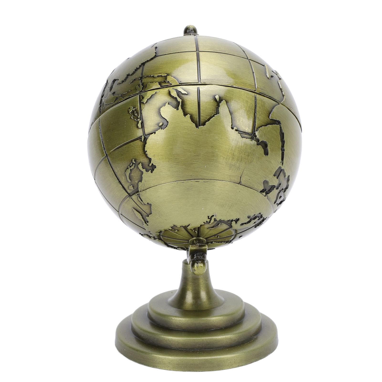 World Globe Alloy Metallic Luster and Texture 360 degrees Rotating Educational Globe for Office Study
