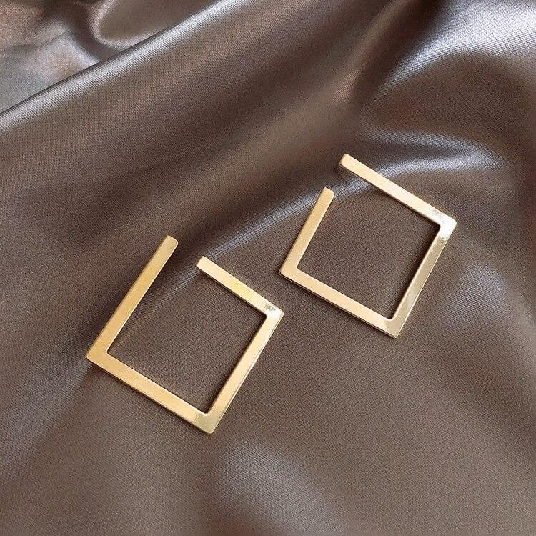 Luxury Simple Stud Earrings For Women 2022 Girls Geometric Diamond Ear Rings Female Gold Brincos Fashion Jewelry Accessories New