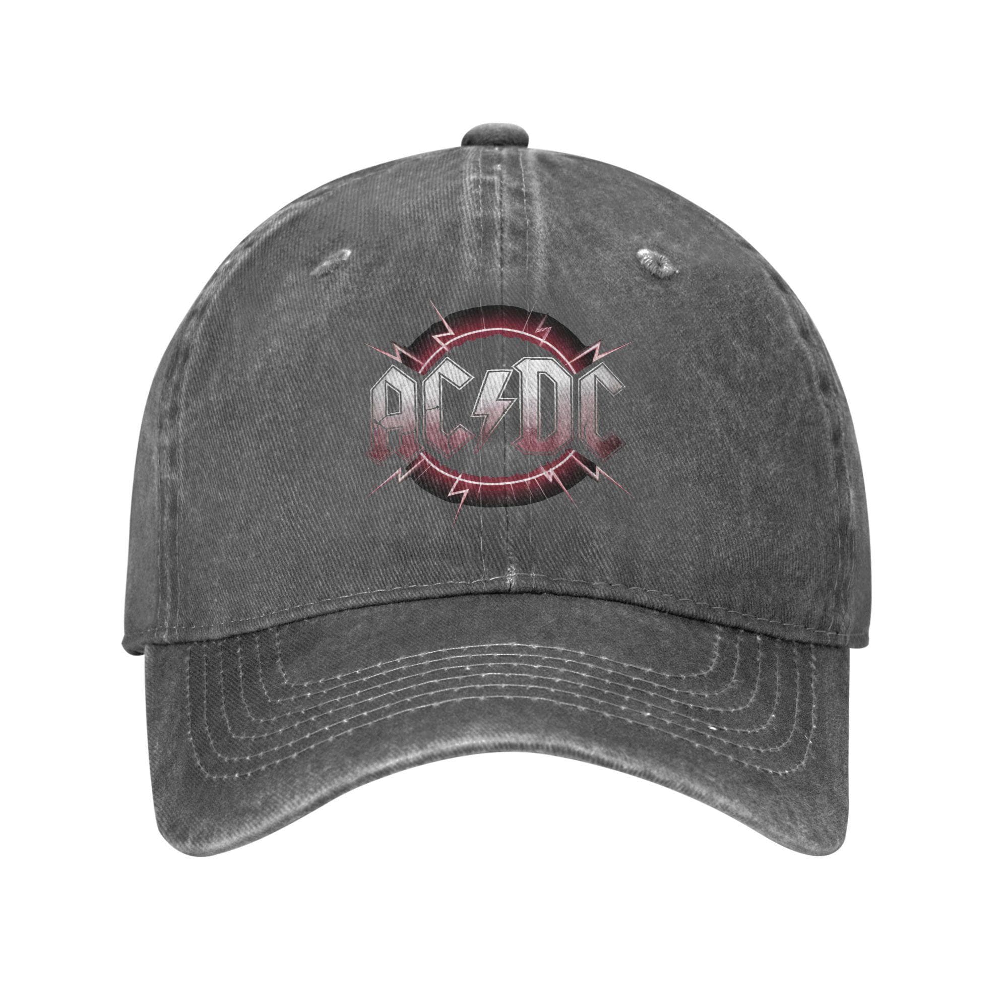 Unisex Thunder Rock Ac Logo dcs Band Logo Print Hat Casual Distressed Cotton Baseball Cap Adjustable Adjustable gray