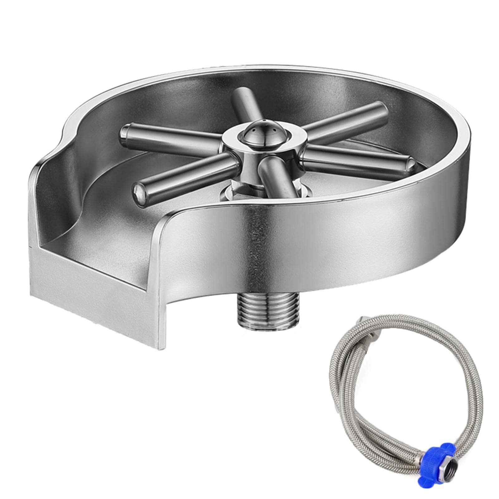 Glass Rinser for Kitchen Sink Bottle Cup Washer for Sink Attachment Bar Glass Rinser Stainless silver